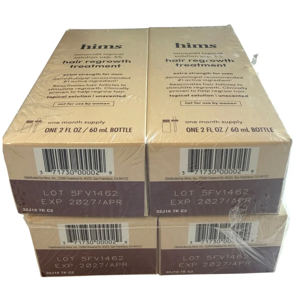 Hims Minoxidil 5% Hair Regrowth Treatment Men 2 Mo Supply 2-Pack SEALED EXP 4-27